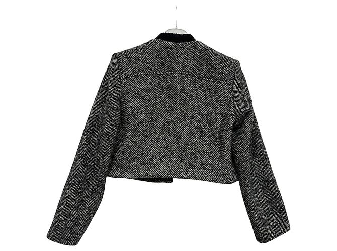 Ba&Sh Talya structured jacket grey wool alpaca - view 2