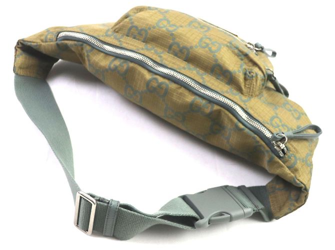 Belt bag in pelle e nylon ripstop GG di Gucci Verde - vista 6