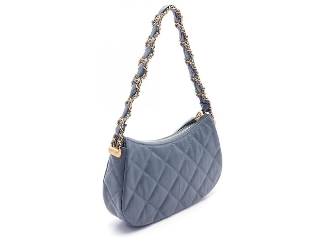 Chanel 19 Matelasse Hobo Handbag Leather Blue - view 2