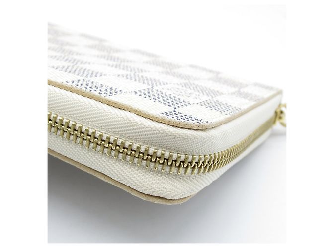 Louis Vuitton Damier Azur Leather Zippy Organizer Wallet White - view 8