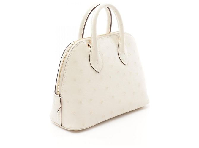 Hermès Sac à main mini en autruche Hermes Bolide 1923 Blanc - vue 2