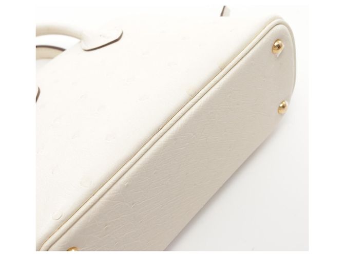 Hermès Sac à main mini en autruche Hermes Bolide 1923 Blanc - vue 6
