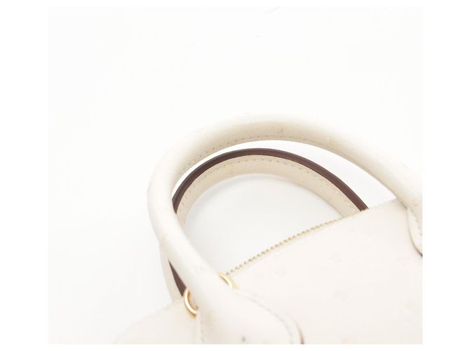 Hermès Sac à main mini en autruche Hermes Bolide 1923 Blanc - vue 7