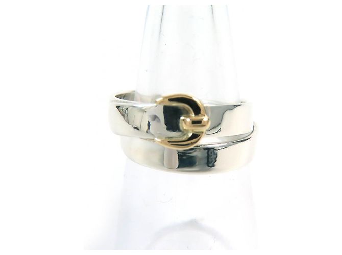 Hermès Hermes Double Belt Ring SV925 750 Silver Gold Silvery - view 2
