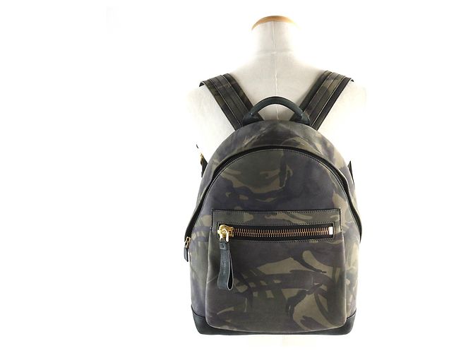 Tom Ford Leather Camouflage Big Zip Backpack - view 8