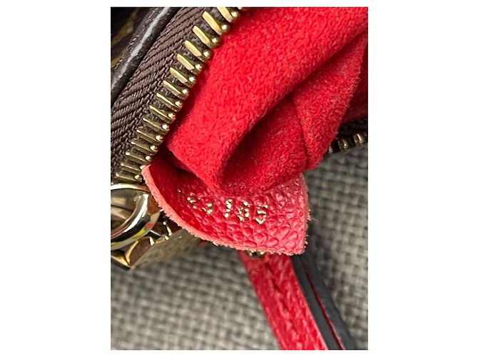 Louis Vuitton borsa a tracolla Twice marrone rossa tela Rosso - vista 12