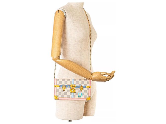 Louis Vuitton Pochette Summer Trunks Damier Azur Beige - vista 2