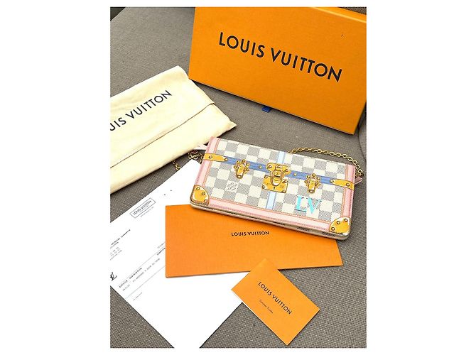 Louis Vuitton Pochette Summer Trunks Damier Azur Beige - vista 3