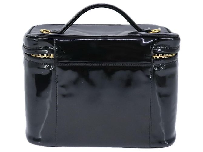 CHANEL Vanity Pouch Smalto Nero Oro CC Auth bs20242 D'oro - vista 2