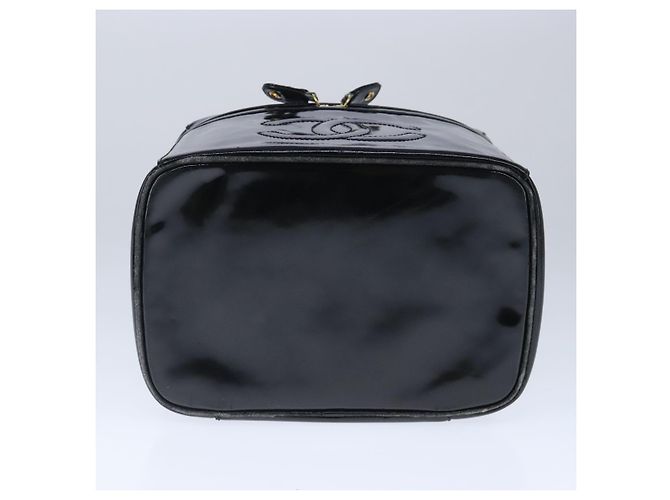 CHANEL Vanity Pouch Smalto Nero Oro CC Auth bs20242 D'oro - vista 5