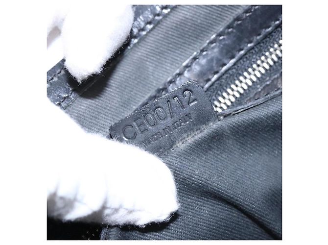 Céline Borsa a spalla in tela Macadam C di CELINE nera Auth 101150 Nero - vista 12