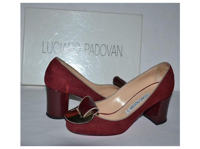 Décolleté Luciano Padovan Scamosciato e Vernice Rosso Scuro Taglia 35 IT Bordò - vista 2