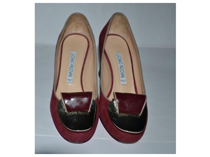 Décolleté Luciano Padovan Scamosciato e Vernice Rosso Scuro Taglia 35 IT Bordò - vista 3