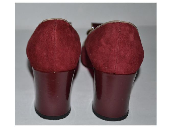 Décolleté Luciano Padovan Scamosciato e Vernice Rosso Scuro Taglia 35 IT Bordò - vista 4