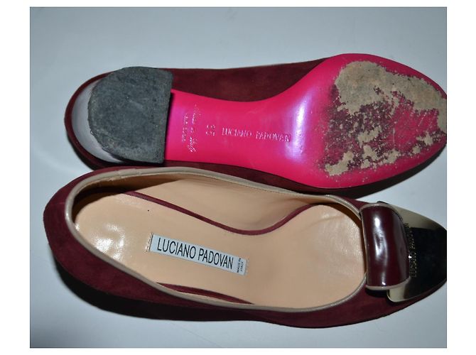 Décolleté Luciano Padovan Scamosciato e Vernice Rosso Scuro Taglia 35 IT Bordò - vista 5