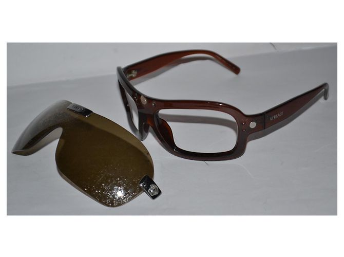 Gafas de sol máscara Versace 4018-v marrón plástico Castaño - vista 3