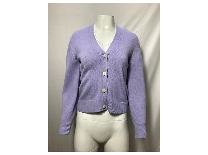 Lila Cashmere-Cardigan von Theory Shaped - Ansicht 7