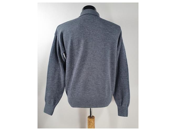 Ami de Cœur Woll-Polohemd Pullover grau - Ansicht 5