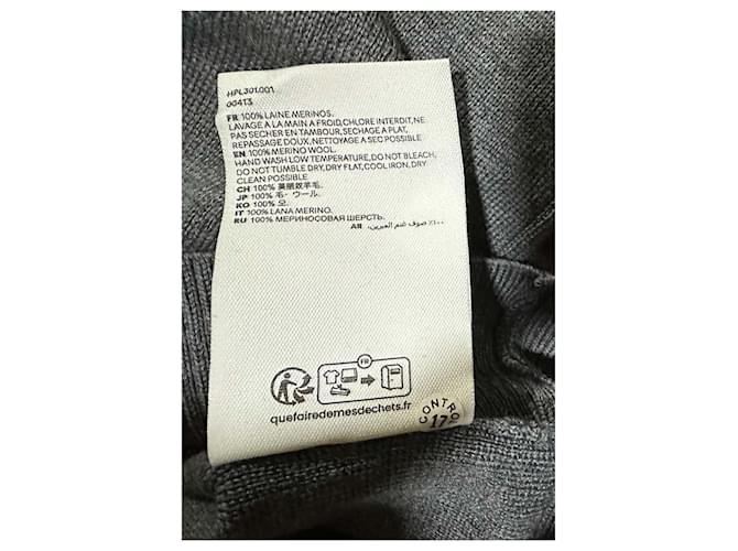 Ami de Cœur Woll-Polohemd Pullover grau - Ansicht 8