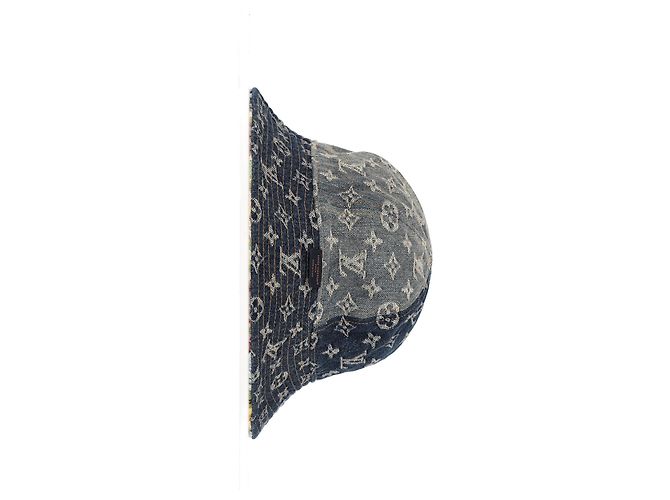Cappello bucket reversibile in arazzo Monogram Louis Vuitton in denim blu Blu chiaro - vista 4
