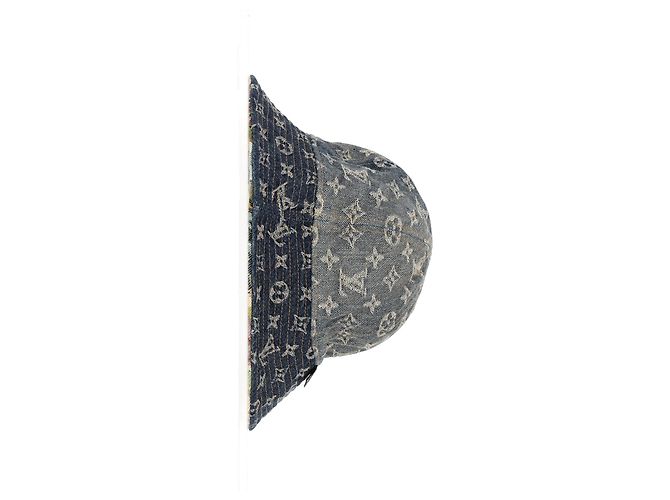 Cappello bucket reversibile in arazzo Monogram Louis Vuitton in denim blu Blu chiaro - vista 5