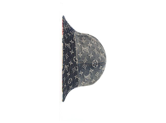 Cappello bucket reversibile in arazzo Monogram Louis Vuitton in denim blu Blu chiaro - vista 6