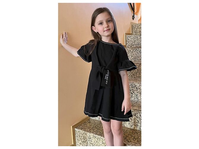Robe en coton noir Givenchy 8 ans - vue 7