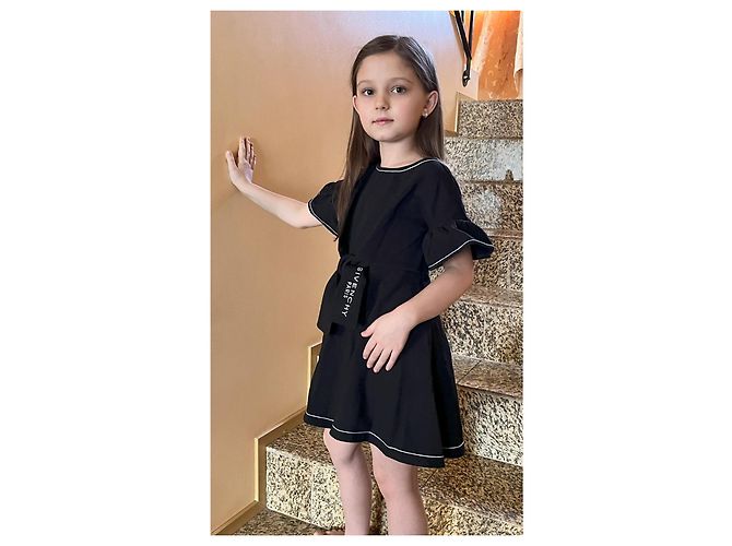 Robe en coton noir Givenchy 8 ans - vue 8