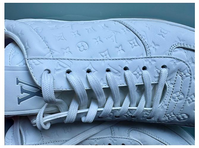 Sneakers Louis Vuitton in pelle bianca Bianco - vista 10