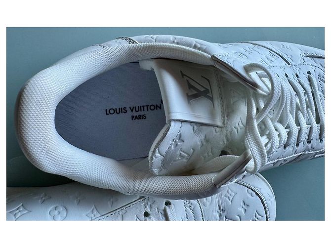 Sneakers Louis Vuitton in pelle bianca Bianco - vista 3