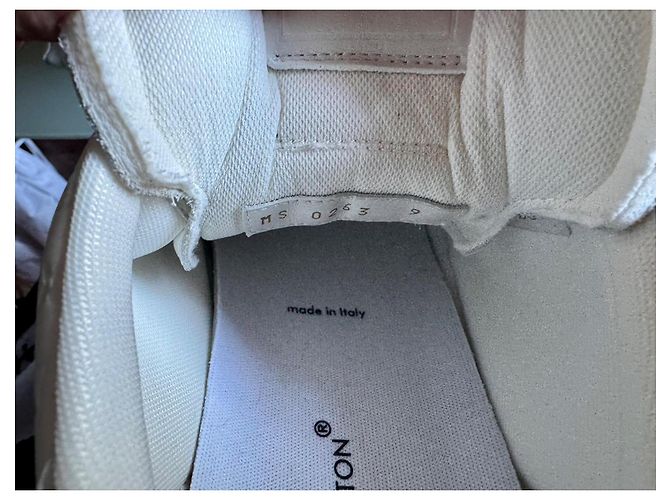 Sneakers Louis Vuitton in pelle bianca Bianco - vista 7