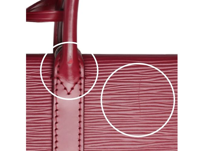 Borsa Louis Vuitton Epi Marly MM Rosso Fuschia - vista 14