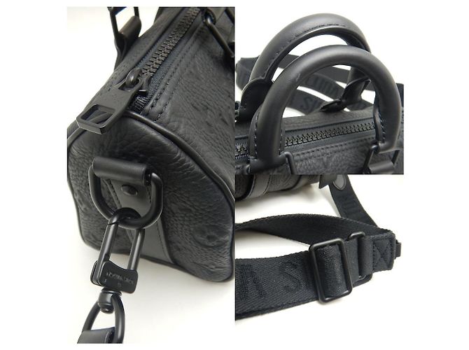 Louis Vuitton Monogram Taurillon Keepall Bandouliere 25 Bag Black - view 6