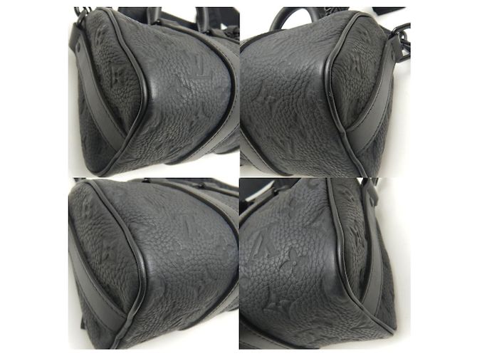 Louis Vuitton Monogram Taurillon Keepall Bandouliere 25 Bag Black - view 7