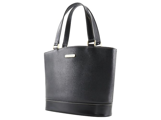 Borsa tote in pelle con logo Burberry nera Nero - vista 2