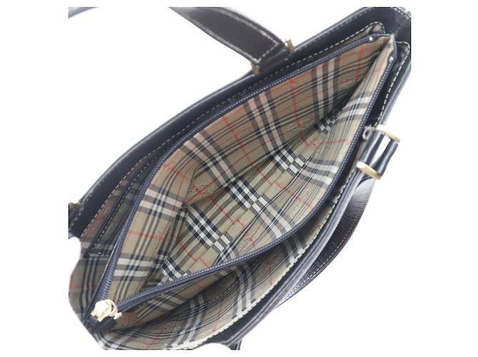 Borsa tote in pelle con logo Burberry nera Nero - vista 6