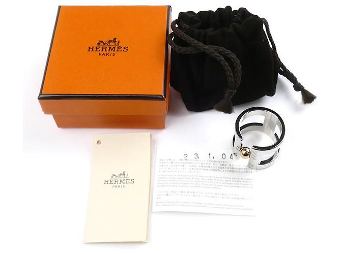 Hermès Hermes Metal H Pearl Scarf Ring - view 7