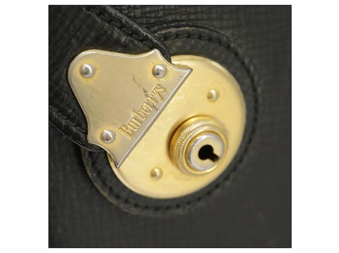 Autre Marque Borsa da lavoro Burberrys in pelle nera e oro Auth ti2374 Nero D'oro - vista 21