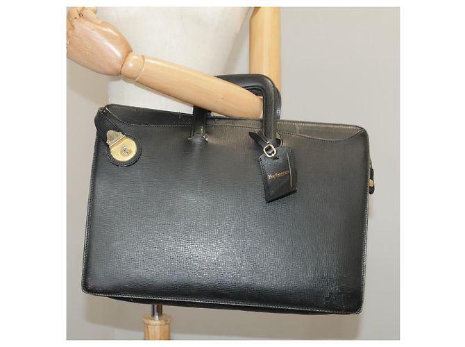 Autre Marque Borsa da lavoro Burberrys in pelle nera e oro Auth ti2374 Nero D'oro - vista 32