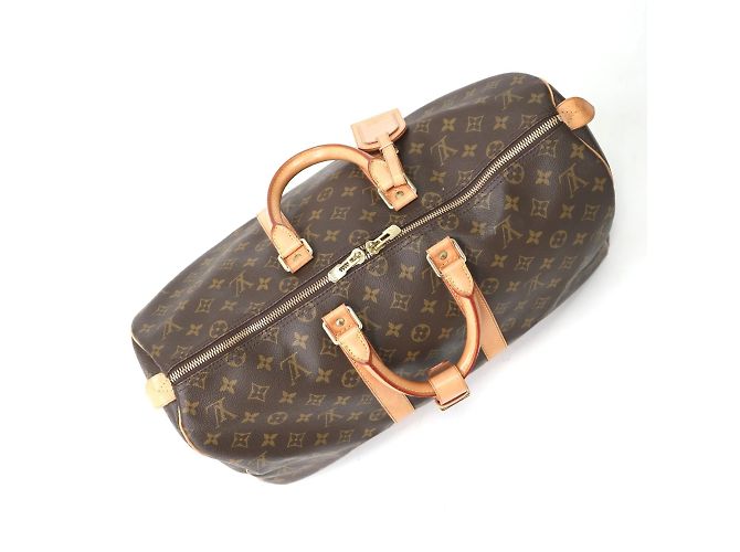 Keepall Borsa Boston Monogram Louis Vuitton Marrone - vista 11