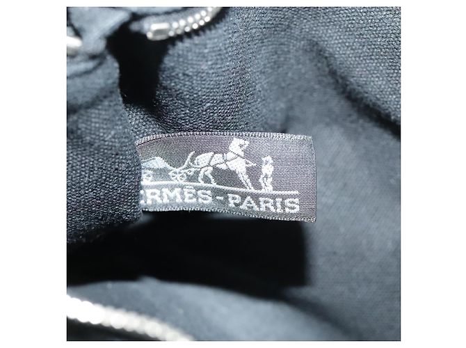 Troca Hermès HERMES Horizontale PM Handtasche aus schwarzem Canvas mit Silber authentisch kk380 - Ansicht 17