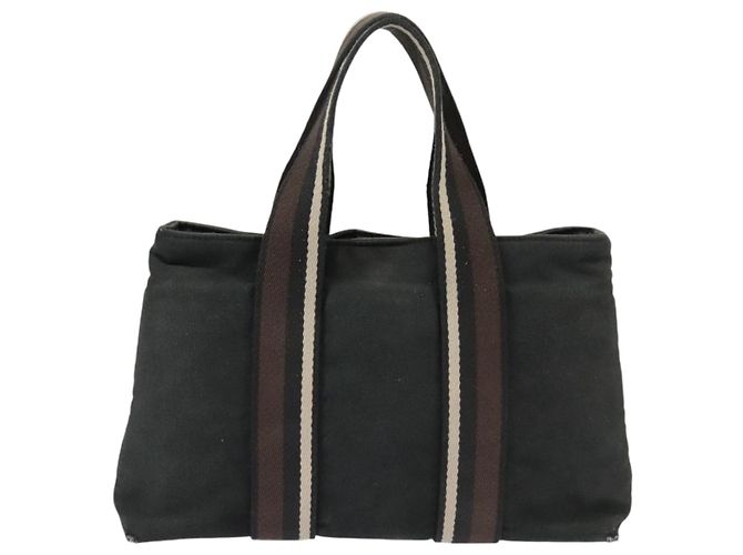 Troca Hermès HERMES Horizontale PM Handtasche aus schwarzem Canvas mit Silber authentisch kk380 - Ansicht 2