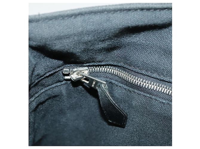 Troca Hermès HERMES Horizontale PM Handtasche aus schwarzem Canvas mit Silber authentisch kk380 - Ansicht 20
