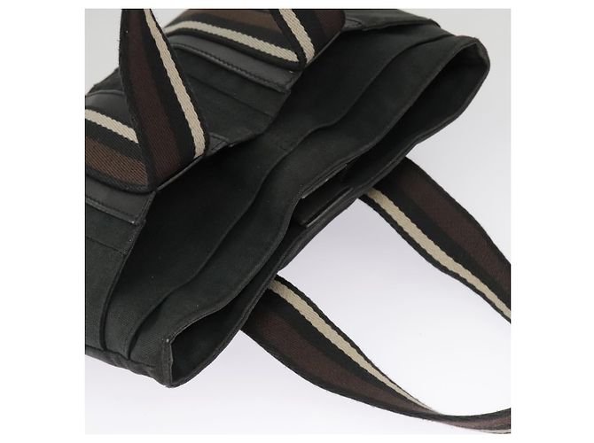 Troca Hermès HERMES Horizontale PM Handtasche aus schwarzem Canvas mit Silber authentisch kk380 - Ansicht 7