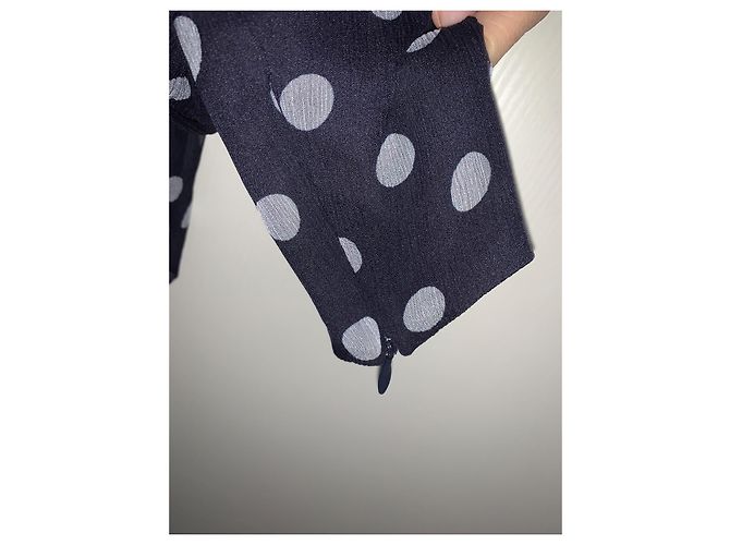 Blusa Zimmermann in seta a pois blu navy - vista 6