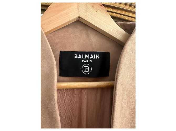 Balmain Jacke aus Hirschleder Beige - Ansicht 3