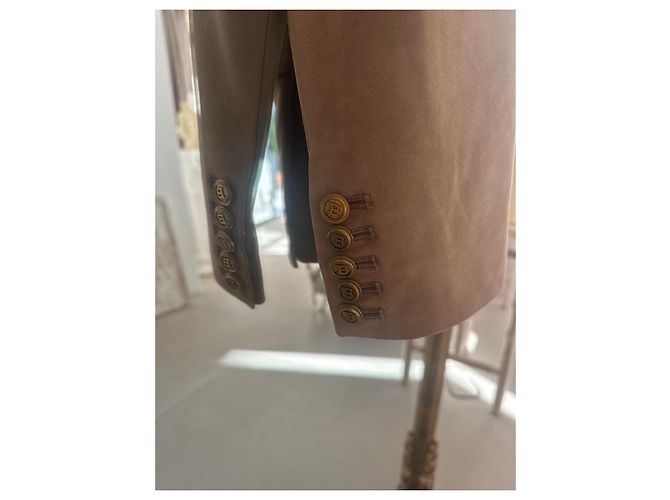 Balmain Jacke aus Hirschleder Beige - Ansicht 5