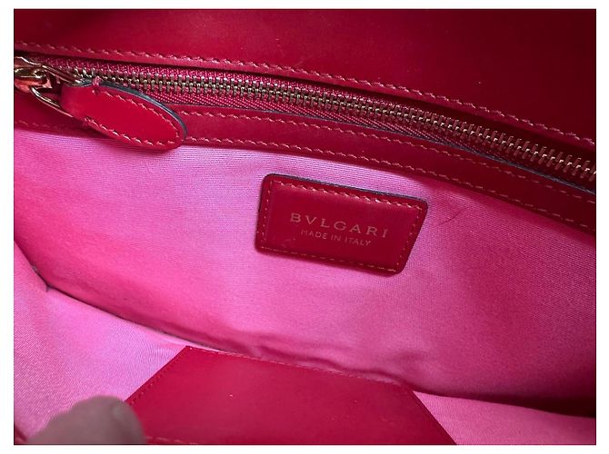 Borsa a mano Bulgari Serpenti in pelliccia rossa Rosso - vista 12