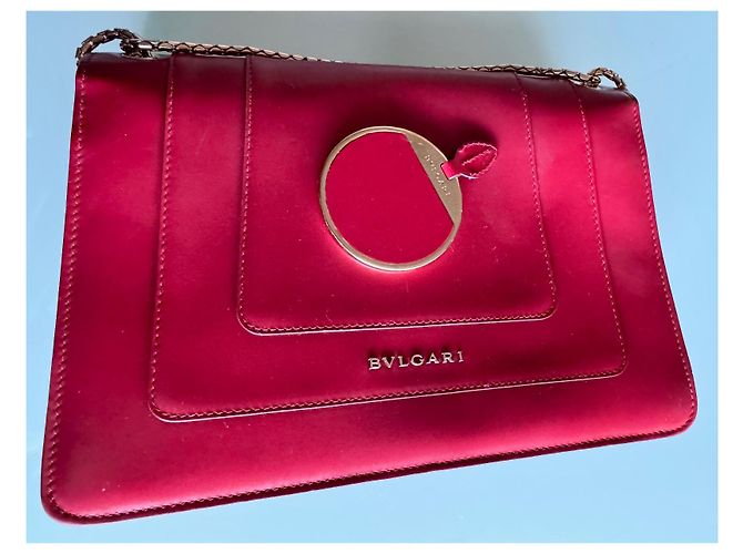 Borsa a mano Bulgari Serpenti in pelliccia rossa Rosso - vista 13