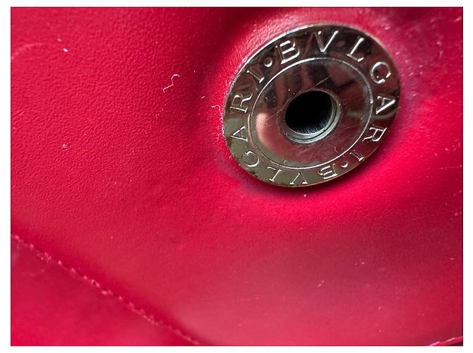 Borsa a mano Bulgari Serpenti in pelliccia rossa Rosso - vista 4